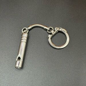 Silver Metal Whistle Keychain